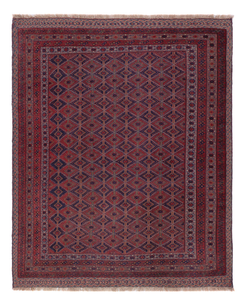 Kelim Teppich - Oriental - 195 x 159 cm - dunkelrot