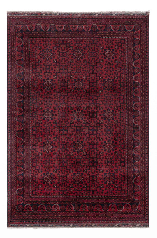 Afghan Teppich - Kunduz - 290 x 198 cm - dunkelrot