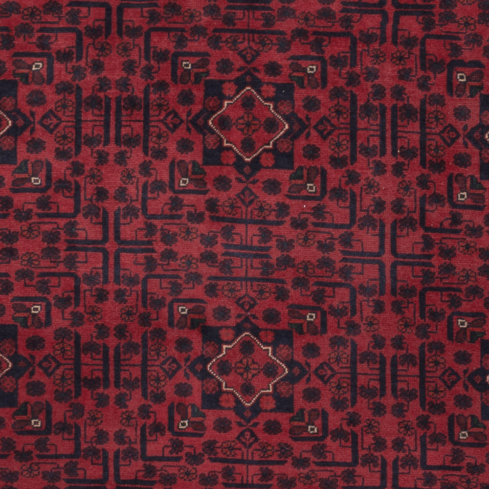 Alfombra afgana - Kunduz - 309 x 203 cm - rojo oscuro