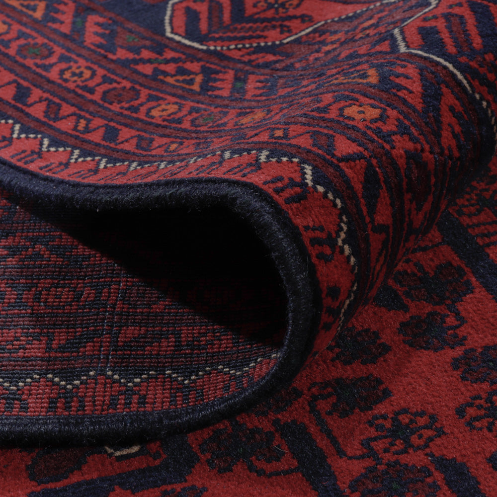 Alfombra afgana - Kunduz - 309 x 203 cm - rojo oscuro