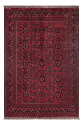 Alfombra afgana - Kunduz - 295 x 198 cm - rojo oscuro