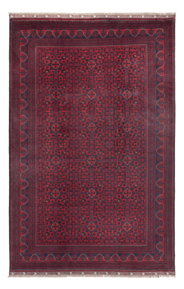 Afghan Teppich - Kunduz - 301 x 200 cm - dunkelrot