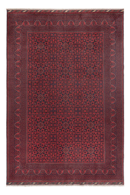 Alfombra afgana - Kunduz - 295 x 197 cm - rojo oscuro