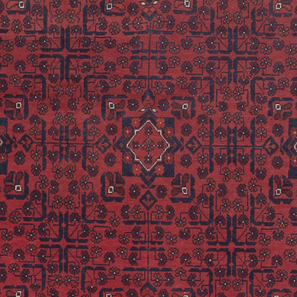 Alfombra afgana - Kunduz - 297 x 195 cm - rojo oscuro