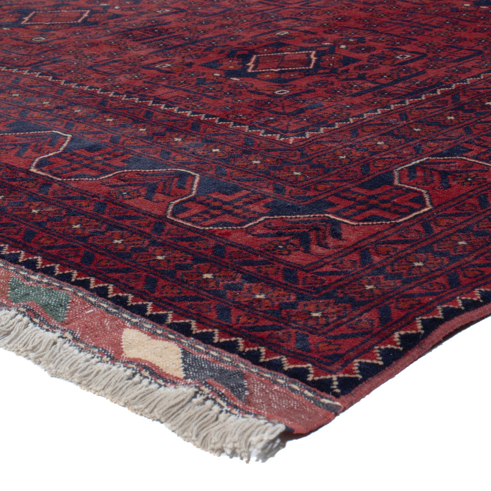 Alfombra afgana - Kunduz - 297 x 195 cm - rojo oscuro