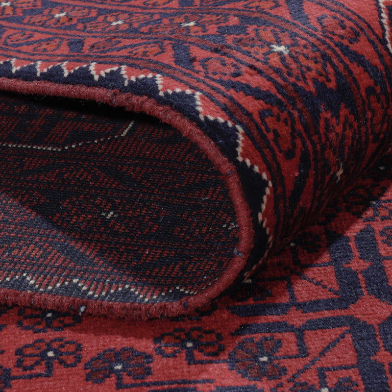 Alfombra afgana - Kunduz - 297 x 195 cm - rojo oscuro