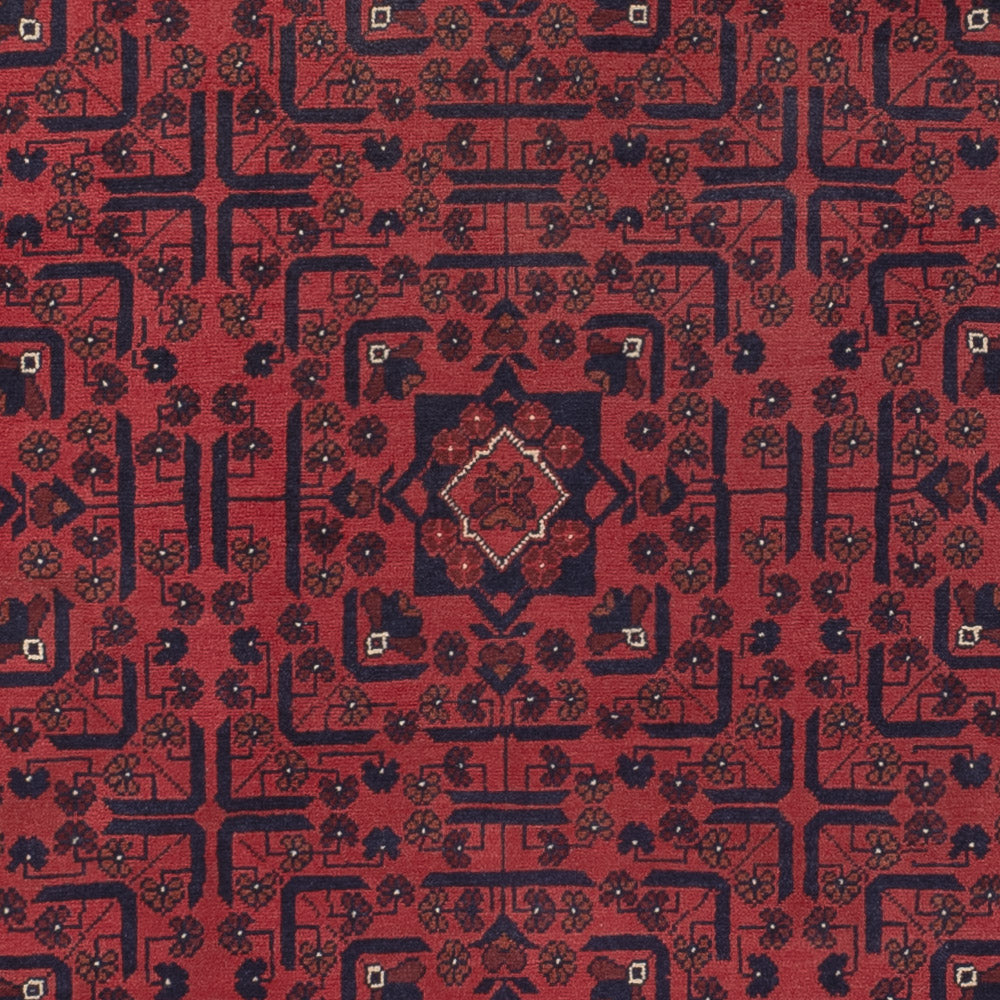 Alfombra afgana - Kunduz - 294 x 197 cm - rojo oscuro