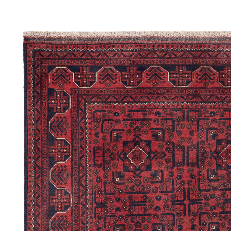 Alfombra afgana - Kunduz - 294 x 197 cm - rojo oscuro