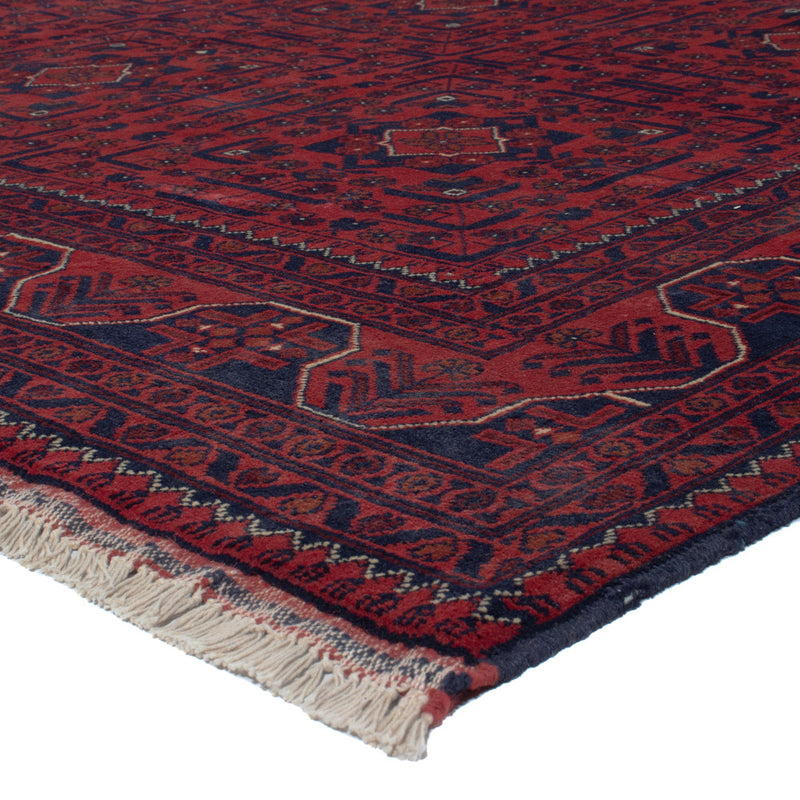 Alfombra afgana - Kunduz - 294 x 197 cm - rojo oscuro