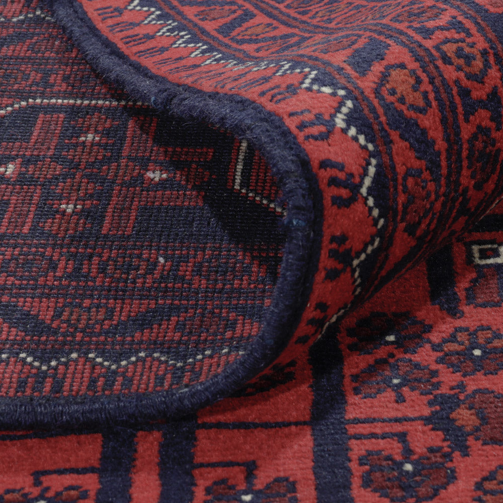 Alfombra afgana - Kunduz - 294 x 197 cm - rojo oscuro