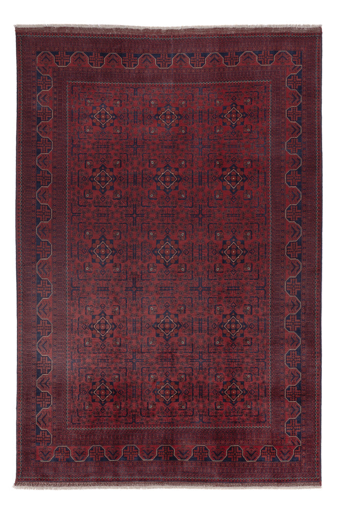 Afghan Teppich - Kunduz - 289 x 199 cm - dunkelrot