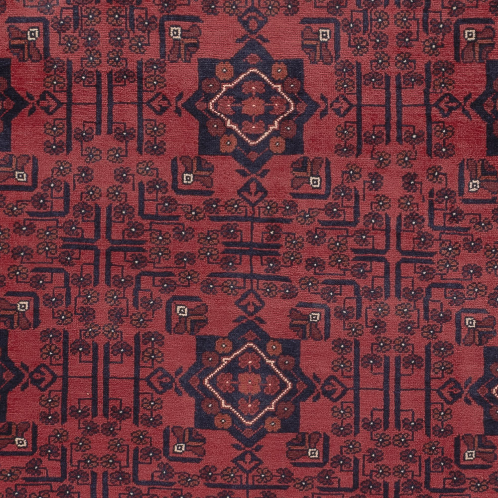Alfombra afgana - Kunduz - 297 x 194 cm - rojo oscuro