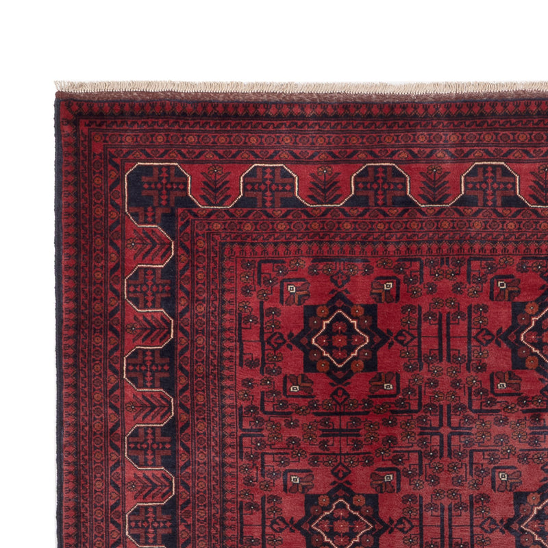 Alfombra afgana - Kunduz - 297 x 194 cm - rojo oscuro