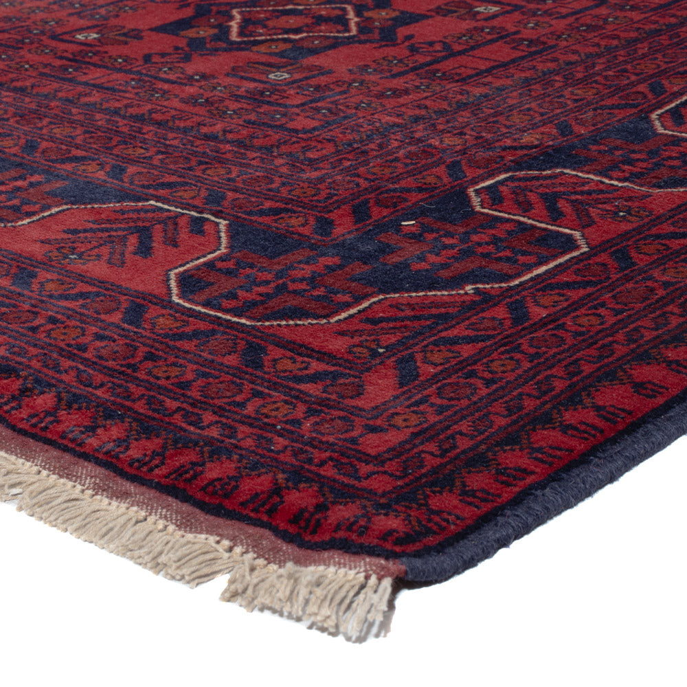 Alfombra afgana - Kunduz - 297 x 194 cm - rojo oscuro