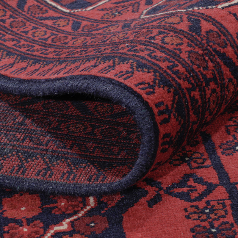 Alfombra afgana - Kunduz - 297 x 194 cm - rojo oscuro