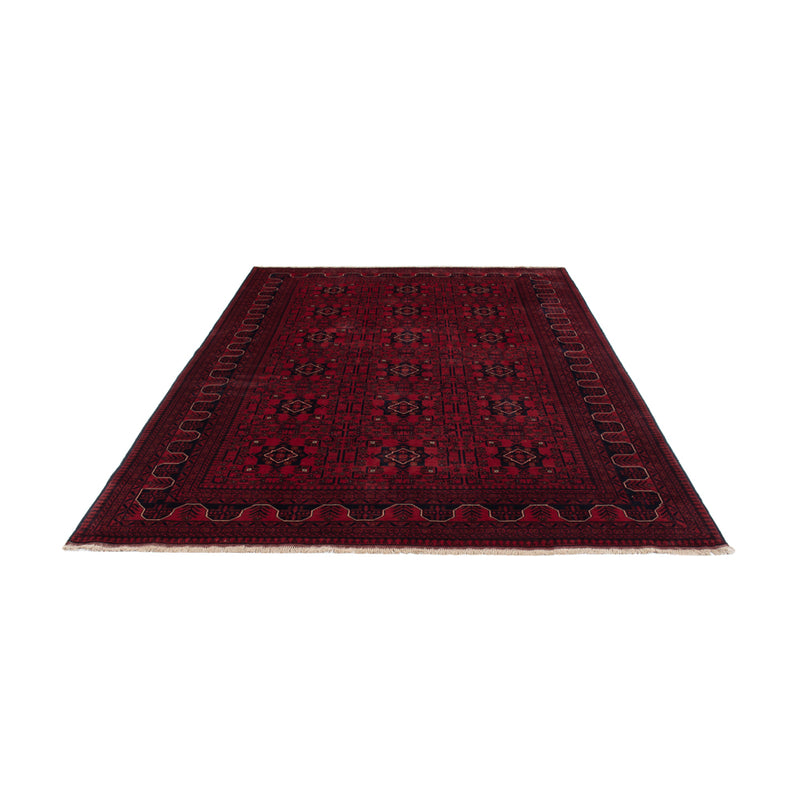 Alfombra afgana - Kunduz - 297 x 194 cm - rojo oscuro