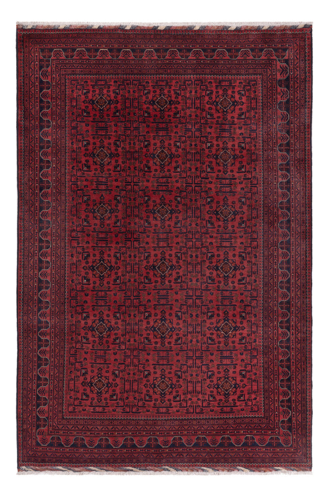 Afghan Teppich - Kunduz - 294 x 197 cm - dunkelrot