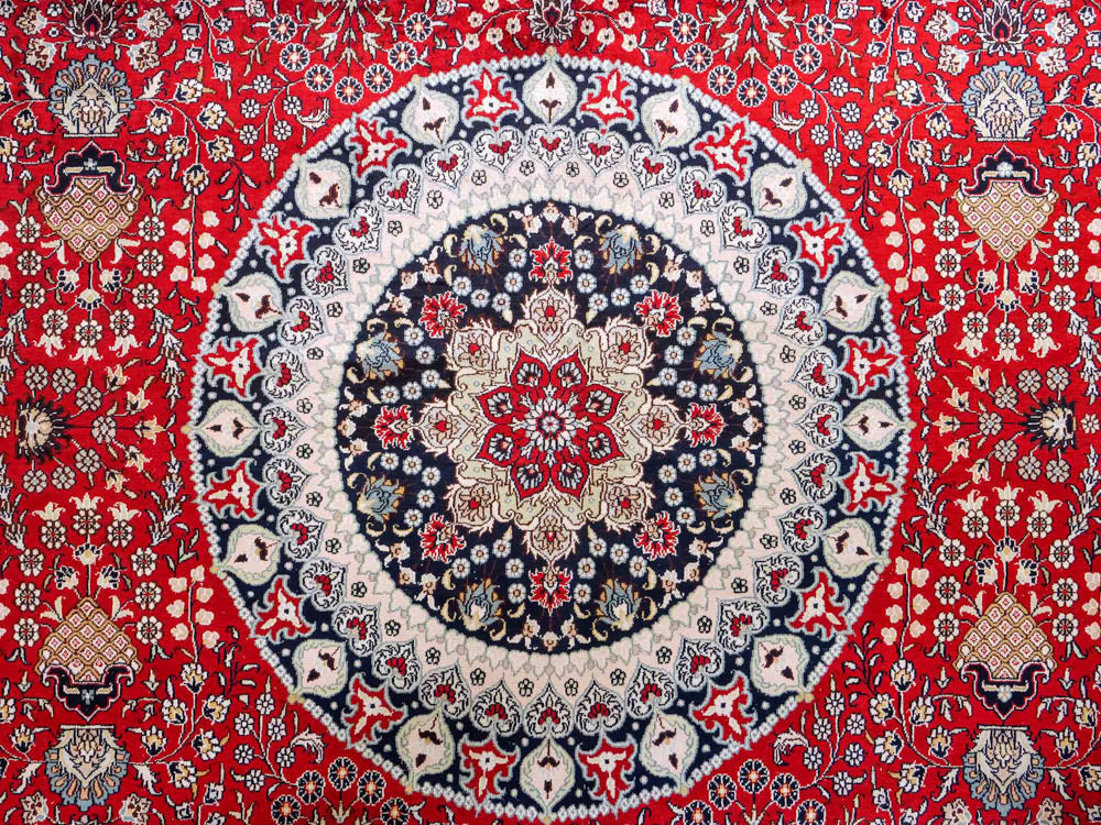 Alfombra de seda - Seda china - 370 x 272 cm - rojo