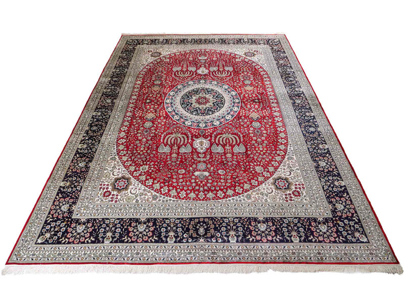 Alfombra de seda - Seda china - 370 x 272 cm - rojo