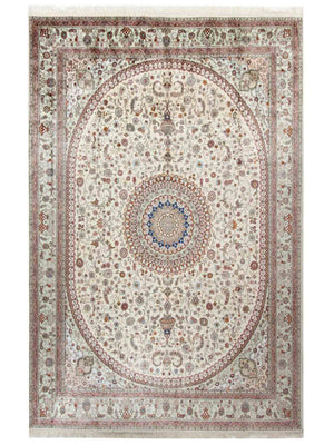 Seidenteppich - China Seide - 366 x 277 cm - beige