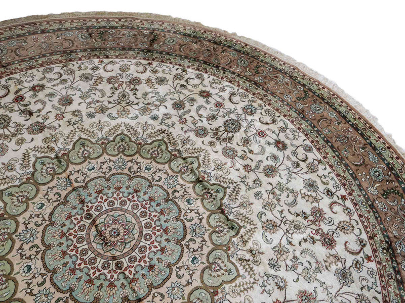 Seidenteppich - China Seide rund  - 303 x 303 cm - beige