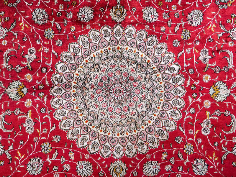 Alfombra de seda - Seda china - 278 x 183 cm - rojo