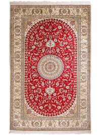 Alfombra de seda - Seda china - 240 x 153 cm - rojo