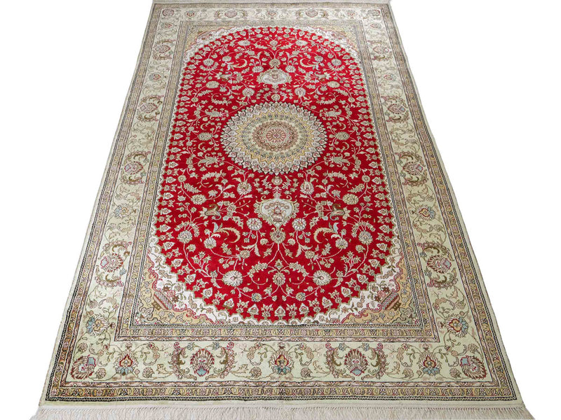 Alfombra de seda - Seda china - 240 x 153 cm - rojo