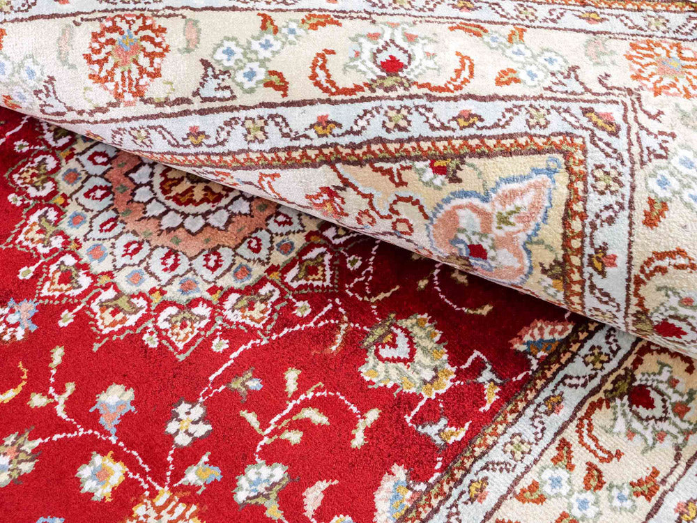 Alfombra de seda - Seda china - 120 x 77 cm - rojo