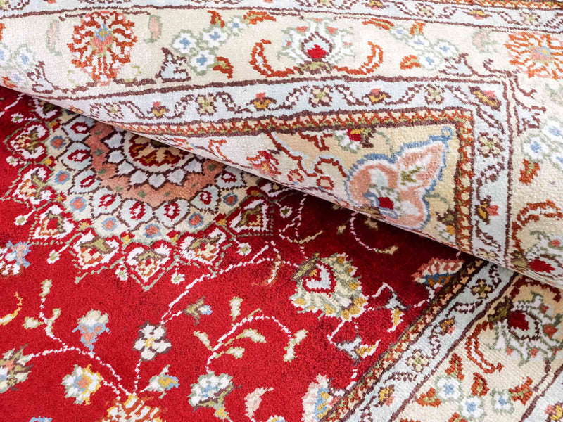 Alfombra de seda - Seda china - 120 x 77 cm - rojo