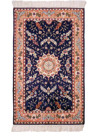 Seidenteppich - China Seide - 123 x 77 cm - dunkelblau