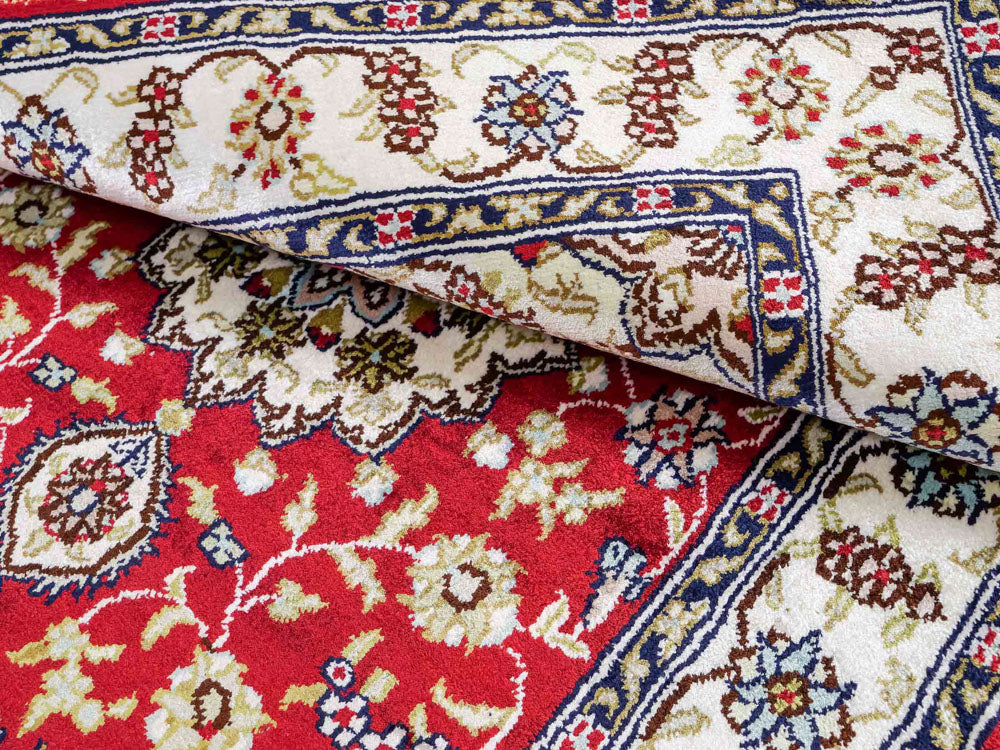 Alfombra de seda - Seda china - 89 x 60 cm - rojo