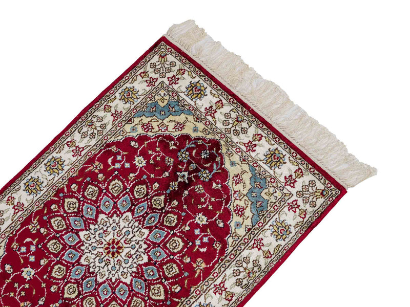 Alfombra de seda - Seda china - 87 x 56 cm - rojo