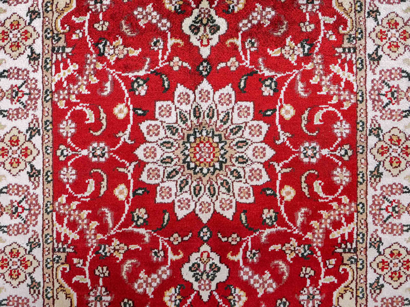 Alfombra de seda - Seda china - 91 x 62 cm - rojo