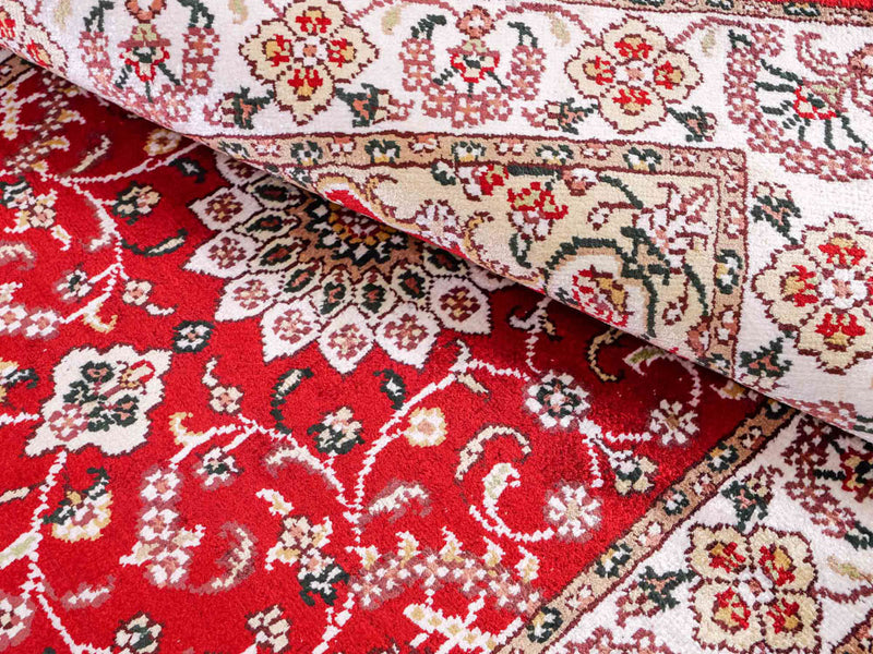 Alfombra de seda - Seda china - 91 x 62 cm - rojo