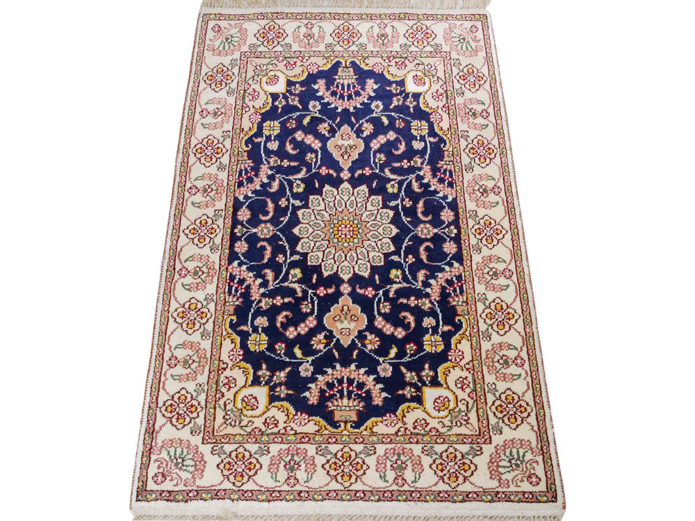 Seidenteppich - China Seide - 91 x 61 cm - dunkelblau