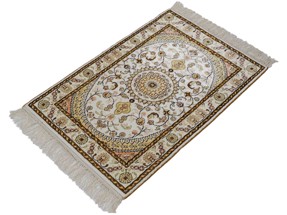 Seidenteppich - China Seide - 88 x 59 cm - beige