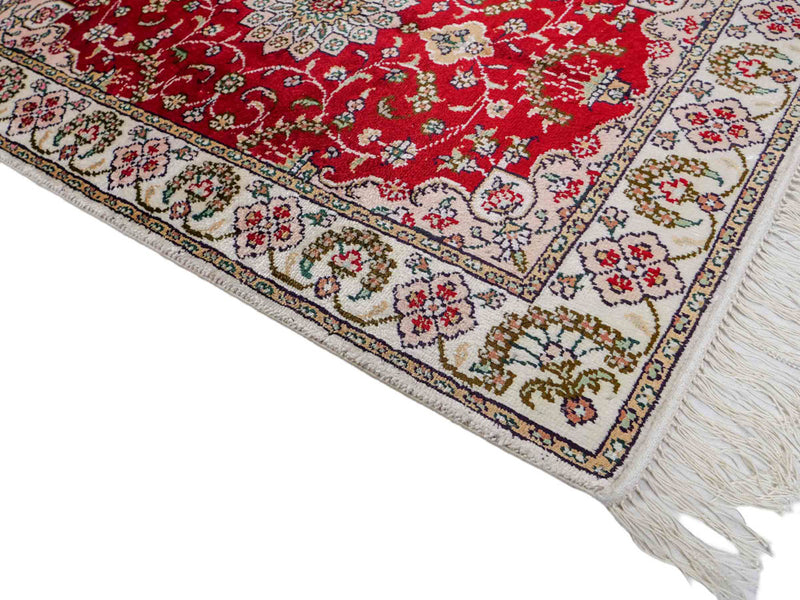 Alfombra de seda - Seda china - 89 x 62 cm - rojo