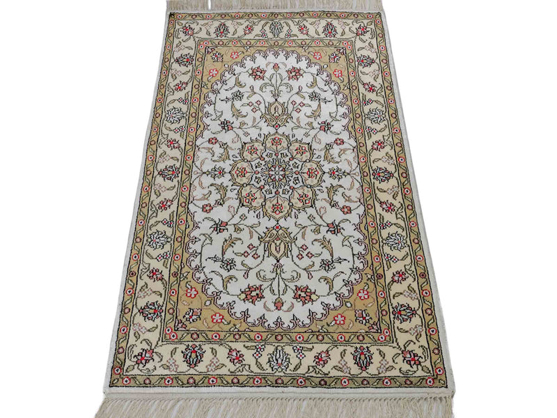 Seidenteppich - China Seide - 91 x 61 cm - beige