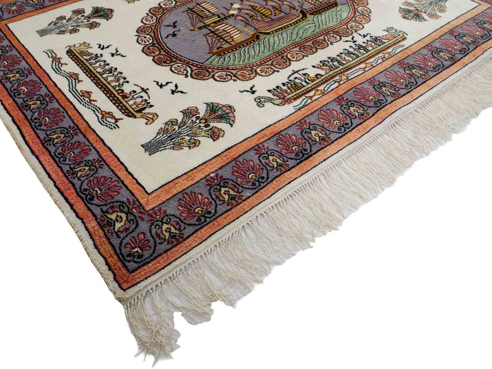Seda china Alfombra 123x91cm - Alfombra oriental
