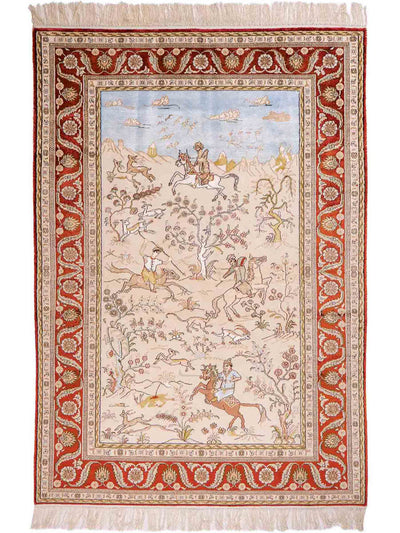 Seda china Alfombra 123x178cm - Alfombra oriental