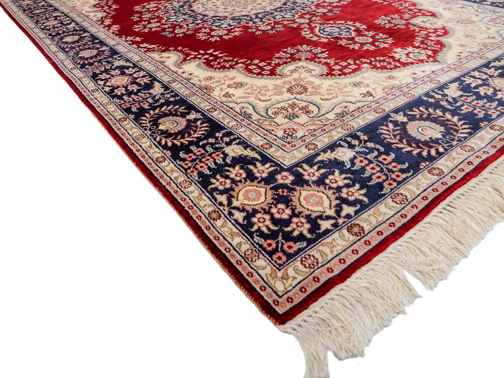 Alfombra de seda - Seda china - 186 x 121 cm - rojo