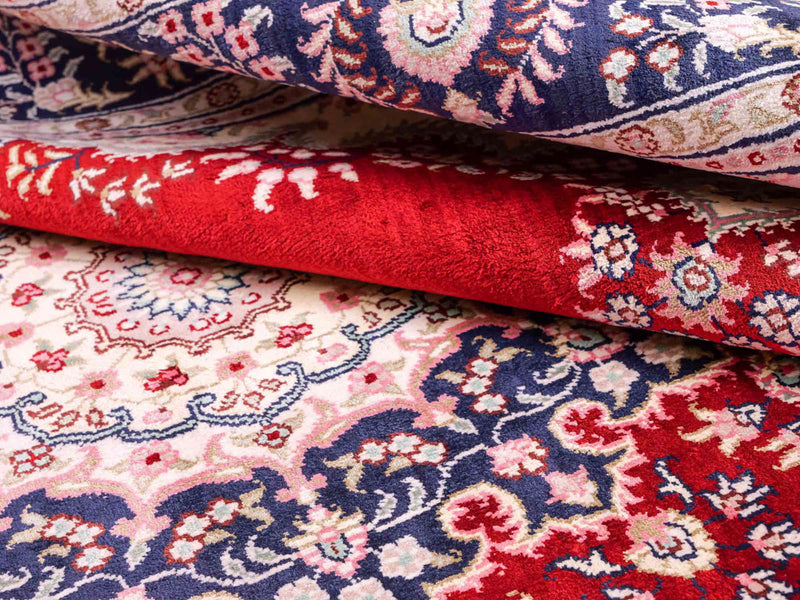 Alfombra de seda - Seda china - 186 x 121 cm - rojo