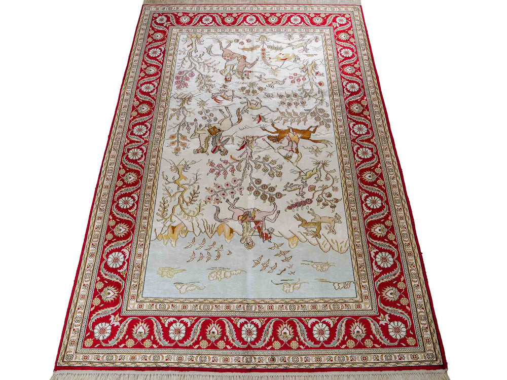 Seidenteppich - China Seide - 185 x 126 cm - beige