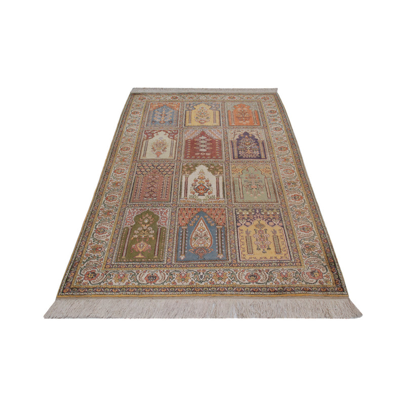 Alfombra de seda - Kayseri - 214 x 153 cm - multicolor