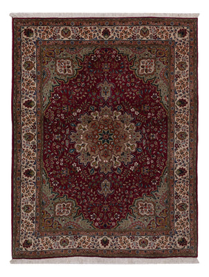 Alfombra persa - Tabriz - 195 x 147 cm - rojo vino