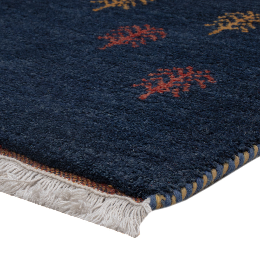 Alfombra Gabbeh - Persa - 186 x 124 cm - azul oscuro
