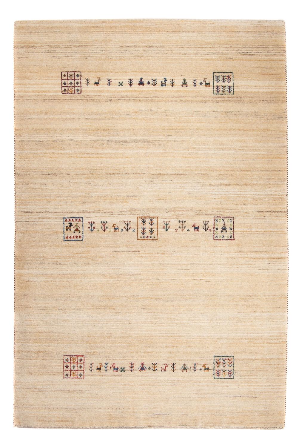 Alfombra Gabbeh - Loribaft Persa - 159 x 100 cm - beige