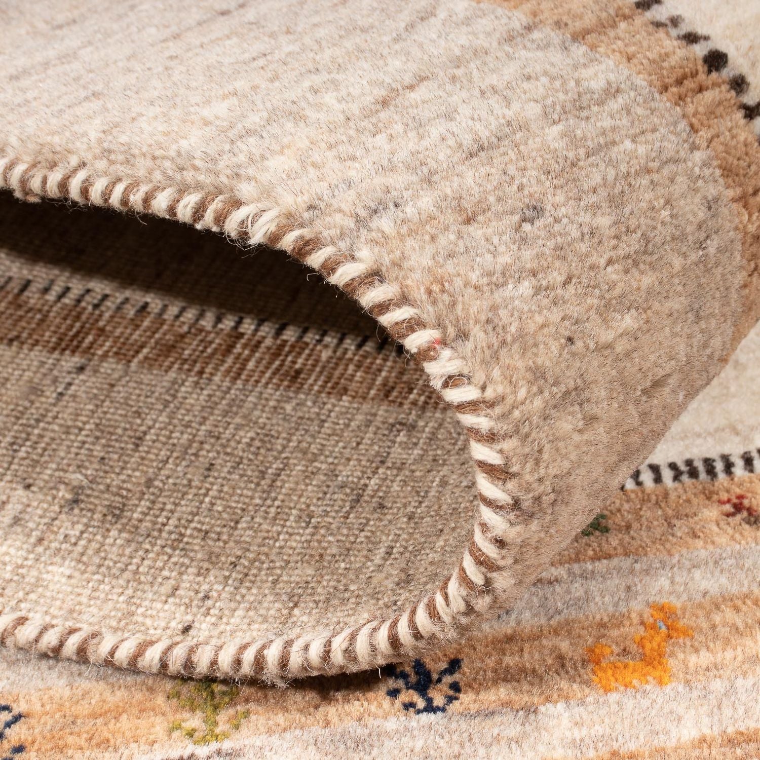 Alfombra Gabbeh - Loribaft Persa - 157 x 98 cm - natural