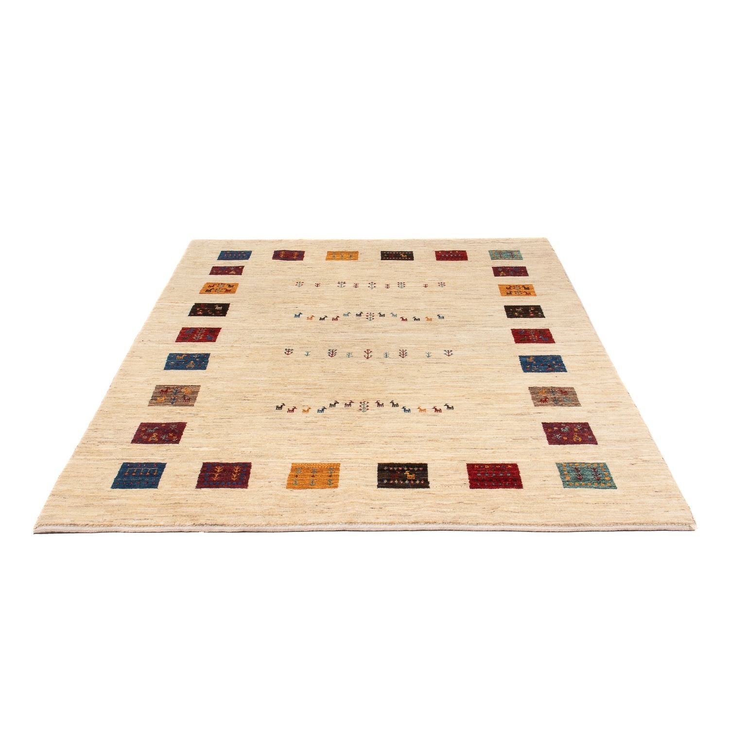 Alfombra Gabbeh - Loribaft Persa - 194 x 151 cm - multicolor